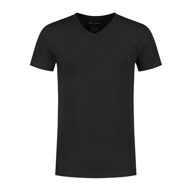 Afbeeldingen van Santino T-shirt  Jazz V-neck Stretch Modern Fit zwart